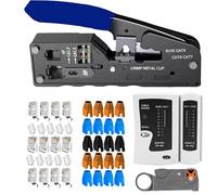 MAYLINE RJ45/8P/8C Network Cutter Tool Kits, Professional Net Computer Maintenance LAN Cable Tester Stripper, Network Wire Crimp Pliers Repair Tools, Stripping Pliers Tool Set(Black)