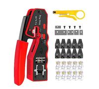 MAYLINE RJ45 Crimp Tool Kit Cat5 Cat5e Cat6 Pass Through Crimping, Ethernet Crimper Network CAT7 Crimping Tool for Pass Through and Legacy Connector (Black)