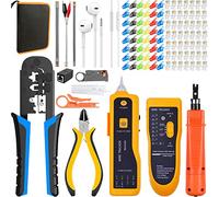 MAYLINE RJ45/RJ12/RJ11 Crimp Tool, Ethernet Computer Maintenance Cat5 Cat6 Cable Tester Repair Wire Stripping Cutter, 6P 8P Crimper Cutter, Network Crimping Tool Kit Set (Blue)