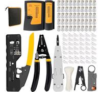 MAYLINERJ45 Crimp Tool Kit 8p8c Cat5 Cat5e Cat6 Pass Through Crimping, Ethernet Crimper Network Tool for Passthrough and Legacy Connector(Grey)