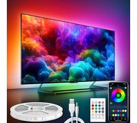 Maylit ICRGB TV LED Backlight, App Control Lights for 37-70in Monitor, Music Sync Color Changing Strip Lights for Home Decor, USB Powered Gaming Accessories for Bedroom Room Decor