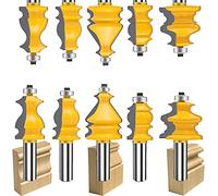 MAYLNE 1/2-Inch Shank Router Bit Set Architectural Molding 5 PCS, Corner Rounding Edge-Forming Roundover Beading Router Bit Set, Woodworking Milling Cutter Tools(1/2, YXD-4K05)