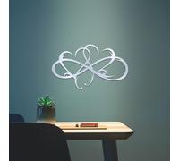 MayLove-US Heart Metal Wall Decor, Infinity Double Heart Steel Wall Decoration, Personalized Love Wall Sign, Wall Hanging Decor for Home Outdoor Bedroom Art Ornaments Anniversary (Silver)