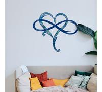 MayLove-US Infinity Heart Metal Wall Decor, Unique Infinity Heart Wall Decor Love Sign Plaque Steel Art Geometric Bedroom Ornaments Cut Out for Home, Wedding Decor (23.6x20.6in, Dark Blue)