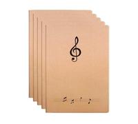 Maylovely Blank Sheet Music Composition Notebooks, 72 Pages per Noteook, 10.1 x 7.2 inches, Kraft Paper Cover, Ink Resistant (5 Packs)