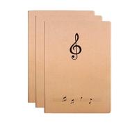Maylovely Blank Sheet Music Composition Notebooks, 72 Pages per Noteook, 10.1 x 7.2 inches, Kraft Paper Cover, Ink Resistant (3 Packs)