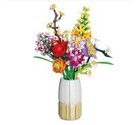 MayMeLeDi Building Blocks Flower Bouquet Set with Decorative Vase, Roses, Sunflower, Hyacinth, Hydrangea, Artificial Plants for Adults, Teen Girls, Home, Office Decor- 1458pcs