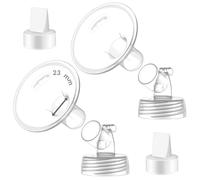 Maymom 23mm Two Piece Wide Mouth Pump Parts Compatible with Spectra S1, Spectra S2 Pumps and 2 Valves Includes Wide Neck Flanges Non Original Spectra Flange (23mm Flange with Valve)