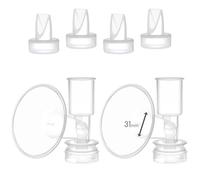 Maymom Large Replacement Flange Kit Compatible with Ameda Purely Yours, Ultra Breastpump, Flange 31 mm, with Duckbills; Made by Maymom