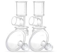 Maymom MyFit Flange Set, Two-Piece Breast Shield (15mm Small) Base Connector Compatible with Selected Ameda Breast Pumps (Shield 15mm + Connector)