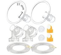 Maymom MyFit Pump Parts Compatible with Medela PersonalFit Medela Breast Pump, Pump in Style Advanced, Lactina, Symphony, Incl Small Breast Pump Flange (21mm) Base Connector Valve Membrane Tube