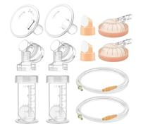 Maymom Pump Parts Compatible with Medela Symphony, 24mm Flange (Detachable Shield and Connector) Not Original Medela Symphony Replacement Pump Parts 45mL-Bottle Tube Cap Membrane Valve