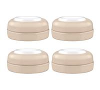 Maymom Screw Lids Aka Travel Caps with Rewritable Sealing Disc Compatible with Avent, Maymom Wide Mouth Bottles; Cap Replace Avent Natural Bottle Sealing Ring and Sealing Disc, 4pcs. (Khaki)