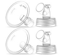 Maymom Two-Piece Wide Neck Pump Parts for Spectra S1/S2 Pumps; Incl Wide Mouth Flanges; Not Original Spectra Flange (17 mm Two Flanges)