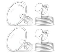 Maymom Two-Piece Wide Neck Pump Parts for Spectra S1/S2 Pumps; Incl Wide Mouth Flanges; Not Original Spectra Flange (13 mm Two Flanges)