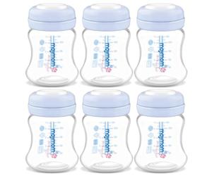Maymom Wide-Mouth Milk Storage Collection Bottle with SureSeal Sealing Disk; Compatible with Spectra/Avent/Ameda MYA/Bellababy Pumps. Can Replace Spectra S1 S2 Bottles, 6 pc (4.7Oz/140mL, 6pc)