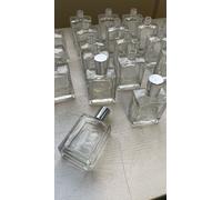Maynard Collection Transparent 50ml Square Bottles with silver roller bottle Portable for Travel, Essential Oils, Aftershave & Cologne