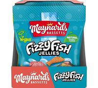 Maynards Bassetts Fizzy Fish Soft Jellies Sweets Bag 130g (Pack of 10 Bags)