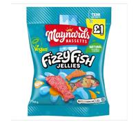 Maynards Bassetts Soft Jellies Fizzy Fish Sweets Bag 160g x Case of 12