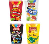 Maynards Bassetts Sweet Selection 4 Boxes Liquorice Allsorts, Jelly Babies, Wine Gums & Sports Mix. Great Gift, Party Pack