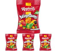 Maynards Bassetts Wine gums Sweets Bag, Fruity Chewy Candies for Sharing, 165 g (Pack of 4)
