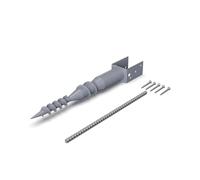 Mayne 580D-BK Ground Screw, Silver, 4x3 | No-dig install, Fits 4x4 wood posts, No concrete required, Powder-coated steel, Rust resistant, 2-year warranty