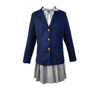 MaYng Anime Hirasawa Yui Cosplay Costume Women's Halloween Uniform Suit Blue Dress Outfits (Small)