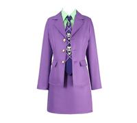 MaYng Anime Kira Yoshikage Cosplay Costume Women's Halloween Uniform Suit Purple Dress Outfits (Women-XL)