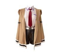 MaYng Anime Makise Kurisu Cosplay Costume Women's Halloween Uniform Suit Brown Full Set Outfits (Women-L)