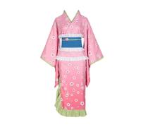 MaYng Anime Women's Kanroji Mitsuri Cosplay Costume Kamado Nezuko Halloween Pink Kimono (Women, Large)