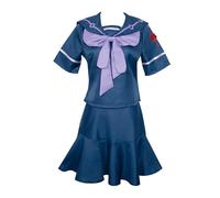 MaYng Anime Yamagishi Yukako Cosplay Costume Women's Halloween Uniform Suit Blue Dress Outfits (Medium)