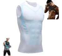 Maynox Vitaboost Shirt, Maynox Vest Compression Shirt for Men, 2024 New Ionic Shaping Sleeveless Vest (UK, Alpha, S, Regular, Regular, White)
