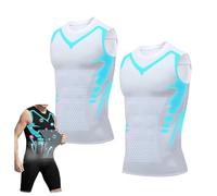 Maynox Vitaboost Shirt, Maynox Vest, Vitaboost Compression Shirt for Men, 2024 New Ionic Shaping Sleeveless Vest (3X-Large,White*2pcs)