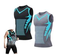 Maynox Vitaboost Shirt, Maynox Vest, Vitaboost Compression Shirt for Men, 2024 New Ionic Shaping Sleeveless Vest (4X-Large,Gray+Black)