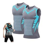 Maynox Vitaboost Shirt, Maynox Vest, Vitaboost Compression Shirt for Men, 2024 New Ionic Shaping Sleeveless Vest (Medium,Gray*2pcs)