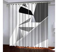 MAYNUO Bedroom Curtains 3D 3D Grey And Black Creative Design Print Blackout Eyelet Curtain For Living Room 55x94Inch Thermal Insulated Bedroom, Boys Kids Door, 2 Panels Nursery