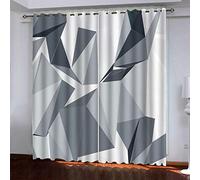 MAYNUO Bedroom Curtains 3D Minimalist Solid Geometry Print Blackout Eyelet Curtain For Living Room 55x94Inch Thermal Insulated Bedroom, Boys Kids Door