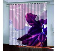 MAYNUO Bedroom Curtains 3D Red Leaf Print Print Blackout Eyelet Curtain For Living Room 55x94Inch Thermal Insulated Bedroom, Boys Kids Door, 2 Panels Nursery