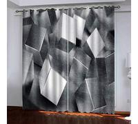 MAYNUO Blackout Curtains For Bedroom 3D 3D Black And White Checkered Pattern Thermal Insulated Window Curtain For Living Room For Girls Boys Kids, 2 Panels, 78x62Inch Pattern Eyelet Noise Reducing