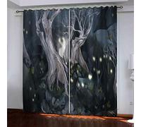 MAYNUO Blackout Curtains For Bedroom 3D Abstract Forest Dead Tree Thermal Insulated Window Curtain For Living Room For Girls Boys Kids, 2 Panels, 78x62Inch Pattern Eyelet Noise Reducing