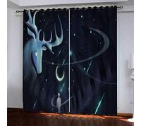 MAYNUO Blackout Curtains For Bedroom 3D Abstract Forest Fawn Thermal Insulated Window Curtain For Living Room For Girls Boys Kids, 2 Panels, 78x62Inch Pattern Eyelet Noise Reducing