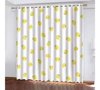 MAYNUO Curtains Blackout For Living Room Cartoon Fruit Pear Eyelet Ring Top Thermal Insulated Drapes Home 110x102Inch 3D Print Patterned Bedroom Curtain Decoration 2 Panels Light Blocking