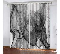MAYNUO Curtains & Drapes Black And White Texture Printing 3D Print Pattern Thermal Insulated Room Darkening Window 92x90Inch Kids Boys Girls Eyelet Blackout Living Room Eyelet
