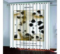 MAYNUO Curtains & Drapes Geometric Black Art 3D Print Pattern Thermal Insulated Room Darkening Window 92x90Inch Kids Boys Girls Eyelet Blackout Living Room Eyelet