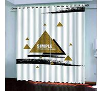 MAYNUO Curtains For Bedroom 3D Abstract Geometric Triangles Printed Curtain For Kids Boys, Blackout Eyelet 110x62Inch Pattern Thermal Insulated Room Darkening, Window Draperies For Living Room