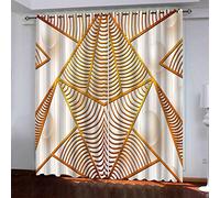 MAYNUO Curtains For Bedroom 3D Abstract Geometry Art Printed Curtain For Kids Boys, Blackout Eyelet 110x62Inch Pattern Thermal Insulated Room Window Draperies For Living Room