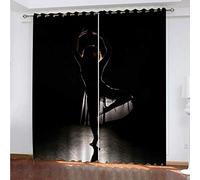 MAYNUO Curtains For Bedroom 3D Dancing Girl Pattern Printed Curtain For Kids Boys, Blackout Eyelet 110x62Inch Pattern Thermal Insulated Room Darkening, Window Draperies For Living Room