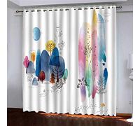 MAYNUO Eyelet Curtains 3D Abstract Colorful Forest Printed Home Decoration Thermal Insulated Soft Curtain For Bedroom 78x78Inch Blackout Living Room