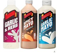 Mayo Bundle with Crucials Garlic Mayo, Crucials Spicy and Crucials Garlic and Herb 500ml (3x500ml Pack)