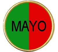 MAYO County Ireland Round Gold Colour Badge And Velvet Bag